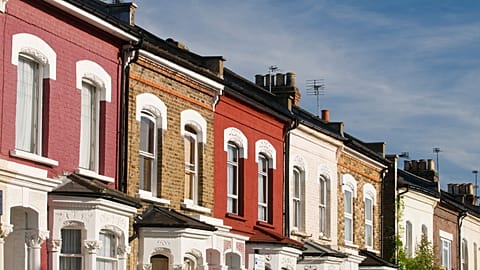 A row of terraced houses in London. 