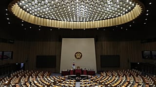 The hall where the plenary session for the impeachment vote of South Korean President Yoon Suk Yeol took place at the National Assembly in Seoul, South Korea, Dec. 7, 2024