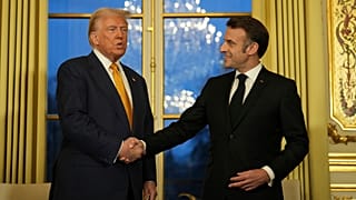 Trump y Macron en el Palacio Elíseo, el sábado 7 de diciembre