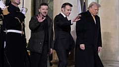Zelenski, Macron y Trump en París con motivo de la apertura de Notre Dame. 