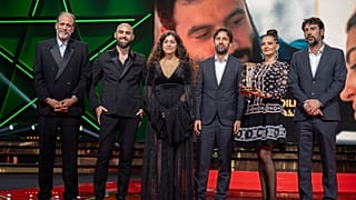 Leading cast members of Golden Star winner Happy Holidays with director Luca Guadagnino - Tawfiq Danial, Mona Copti, Tony Copti, Jiries Copti et Manar Shehab