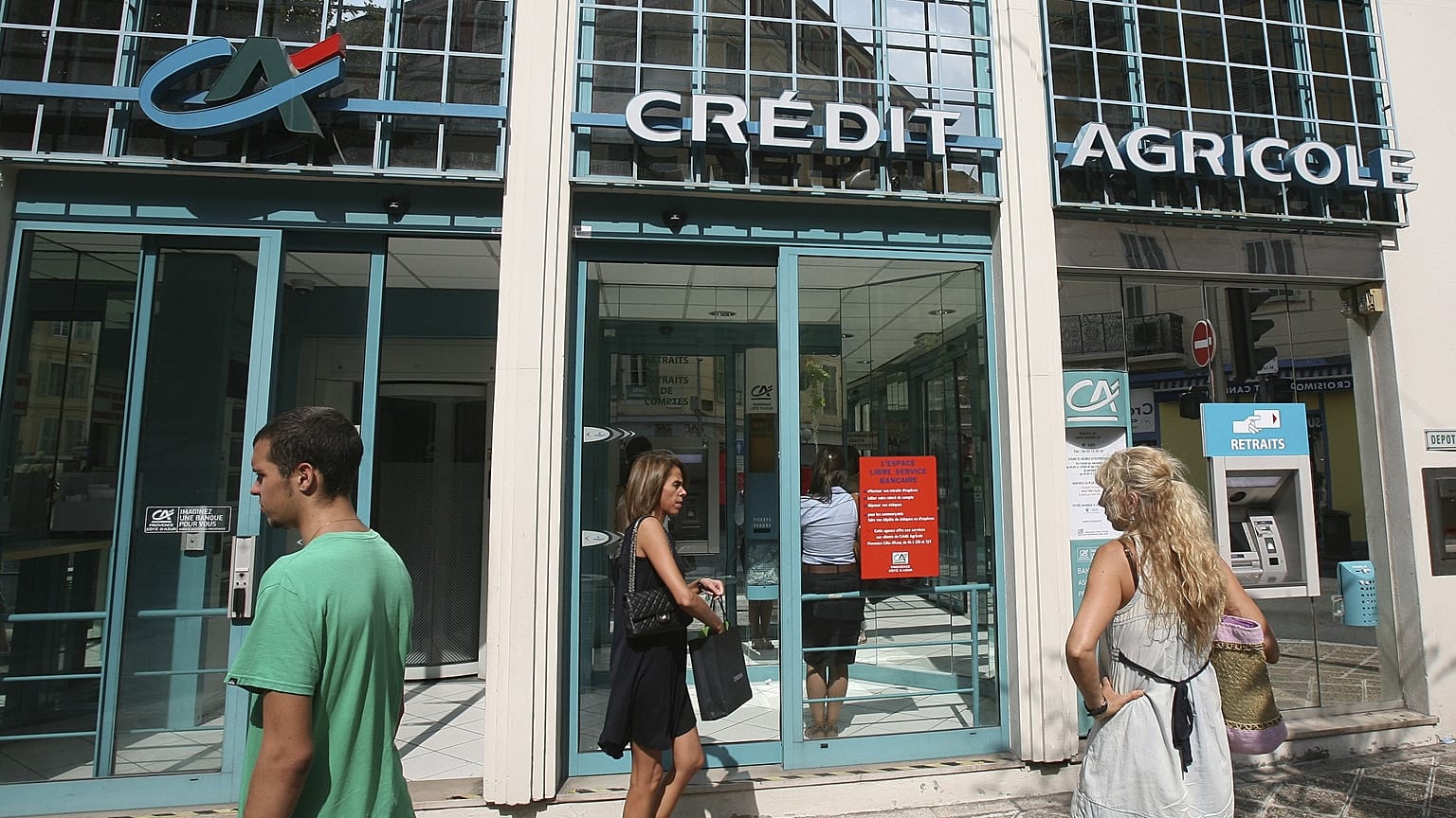 Crédit Agricole Bank, in Nice, southeastern France. 14 September 2011.