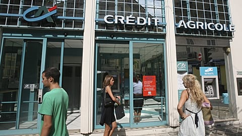 Crédit Agricole Bank, in Nice, southeastern France. 14 September 2011.