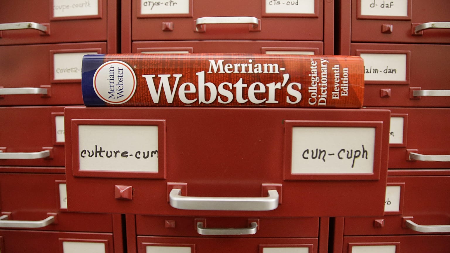 Bu fotoğrafta ABD menşeli Merriam-Webster sözlüğünün bir örneği görülüyor, 9 Aralık 2014