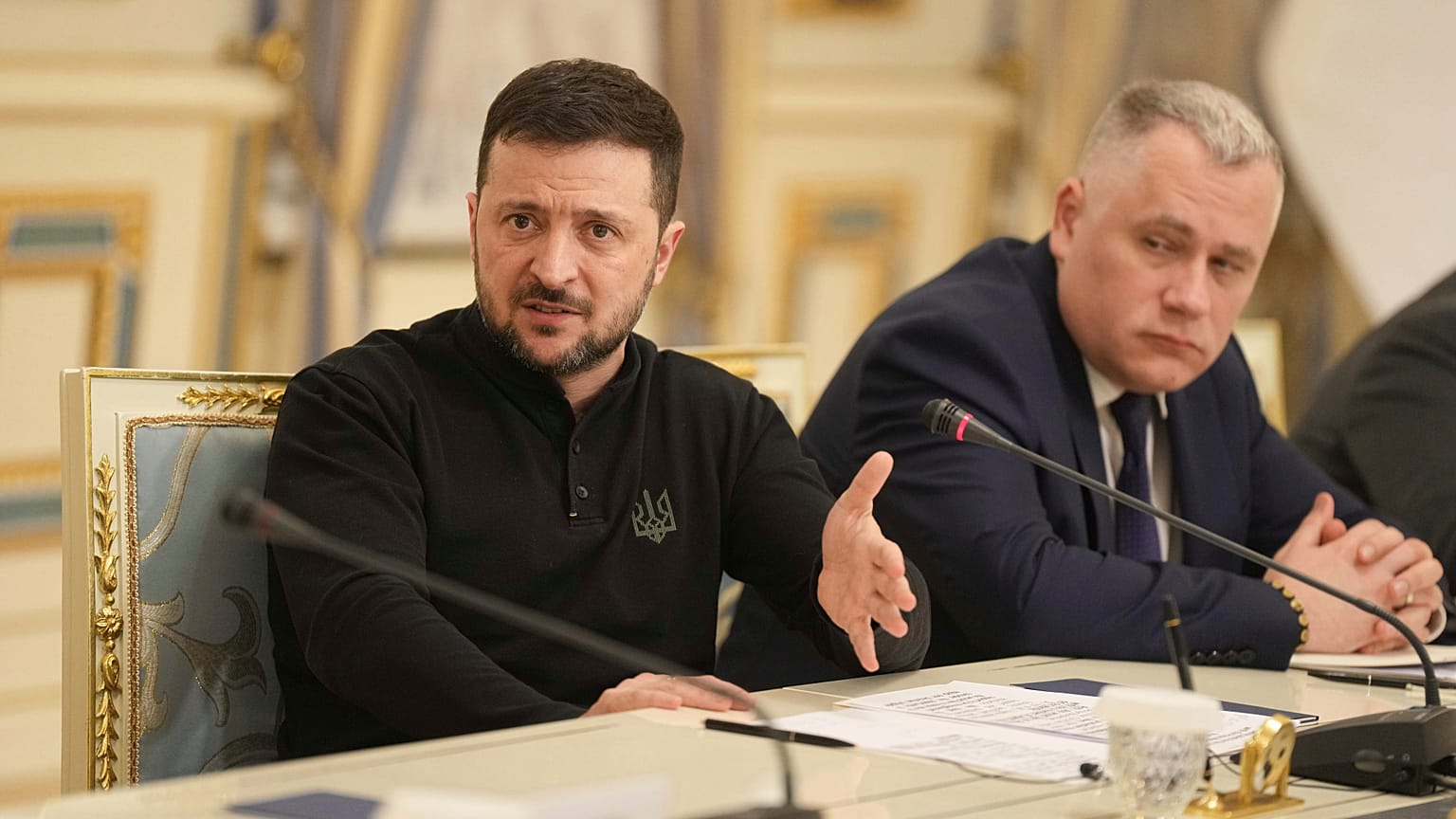 Ukrayna Cumhurbaşkanı Volodimir Zelenskiy, Kiev'de, Estonya Başbakanı Kristen Michal ile beraber, 9 Aralık 2024 
