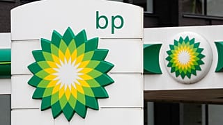 The logo of British Petroleum, BP, adorns a petrol station in west London, Tuesday, Aug. 4, 2020.