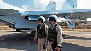 Orosz katonák a Hmeimim légibázison 2015-ben