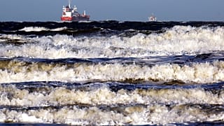 Ostseeküste in der Nähe von Warnemünde, 4. Januar 2017