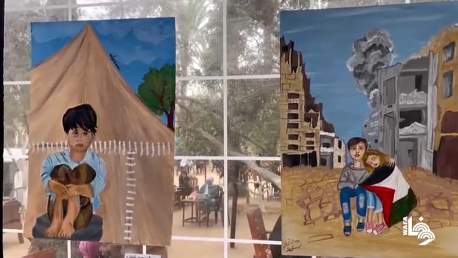 معرض فني في دير البلح يوثق معاناة الفلسطينيين في ظل الحرب الإسرائيلية الدامية على قطاع غزة