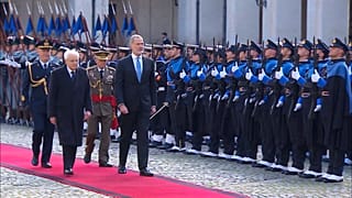 Le président italien Sergio Mattarella accueille le couple royal espagnol dans sa résidence, le palais du Quirinal, à Rome, en Italie, le 11.12.2024