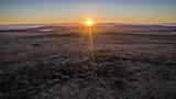 Sunrise over Llangynidir Moor in Powys, South Wales