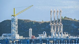 Vista de la planta terrestre de Ormen Lange en Aukra, Noruega. La planta de gas recibe y procesa gas del campo de Ormen Lange y del gasoducto Polarled del mar de Noruega