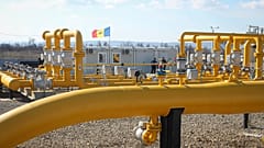 Tuberías de la red nacional de distribución de gas natural a las afueras de Ungheni, Moldavia. 4 de marzo de 2015.