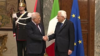 Filistin lideri Mahmud Abbas, İtalya Cumhurbaşkanı Sergio Mattarella ile Quirinale Sarayı'nda bir araya geldi, 13 Aralık 2024 