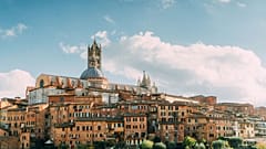 Scenic view of Siena from viewpoint, Tuscany, Italy 