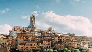 Scenic view of Siena from viewpoint, Tuscany, Italy 