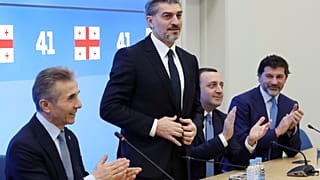 Mikheil Kavelashvili, 53 anos, antigo jogador da seleção nacional e da Primeira Liga