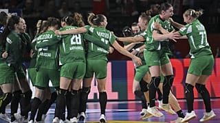 Ünnepel a magyar csapat a győzelem után