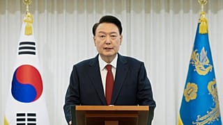 Le président sud-coréen Yoon Suk Yeol s'exprime dans la résidence présidentielle à Séoul, en Corée du Sud, en décembre (photo publiée par le bureau du président sud-coréen) 
