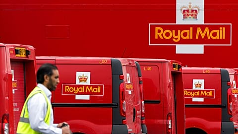 Royal Mail vans at London's Mount Pleasant sorting office. 12 September 2013.