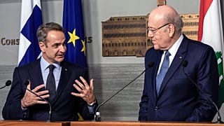 Kyriakos Mitsotakis, primeiro-ministro da Grécia, no Líbano