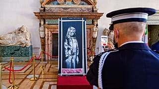 Another Banksy artwork (not included in this case) that was stolen in 2018 and recovered in June 2020 in Sant'Omero by Italian Carabinieri.