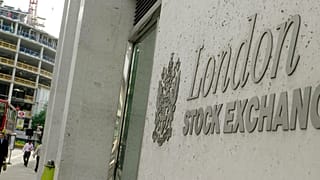 A sign is seen outside the London Stock Exchange in London, Friday, Aug. 17, 2007.