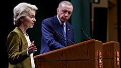 Cumhurbaşkanı Recep Tayyip Erdoğan ve Avrupa Komisyonu Başkanı Ursula von der Leyen basın toplantısı düzenliyor, Ankara, 17 Aralık 2024.