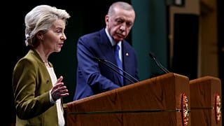 Avrupa Komisyonu Başkanı Ursula von der Leyen ile Cumhurbaşkanı Recep Tayyip Erdoğan 17 Aralık 2024'te Ankara'da bir araya geldi