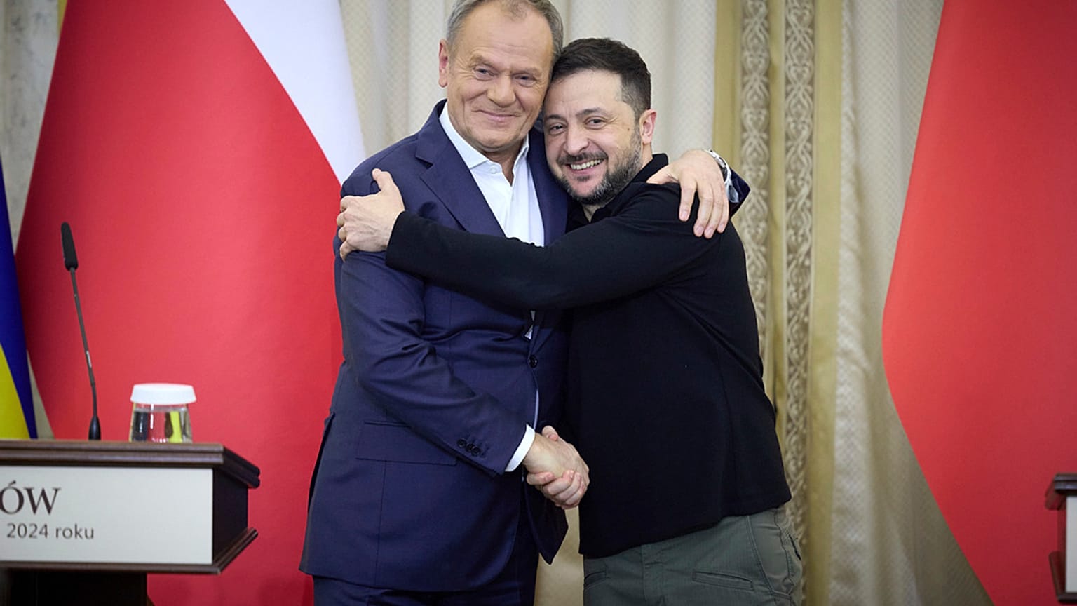 Prezydent Ukrainy Wołodymyr Zełenski z Donaldem Tuskiem w Lwowie