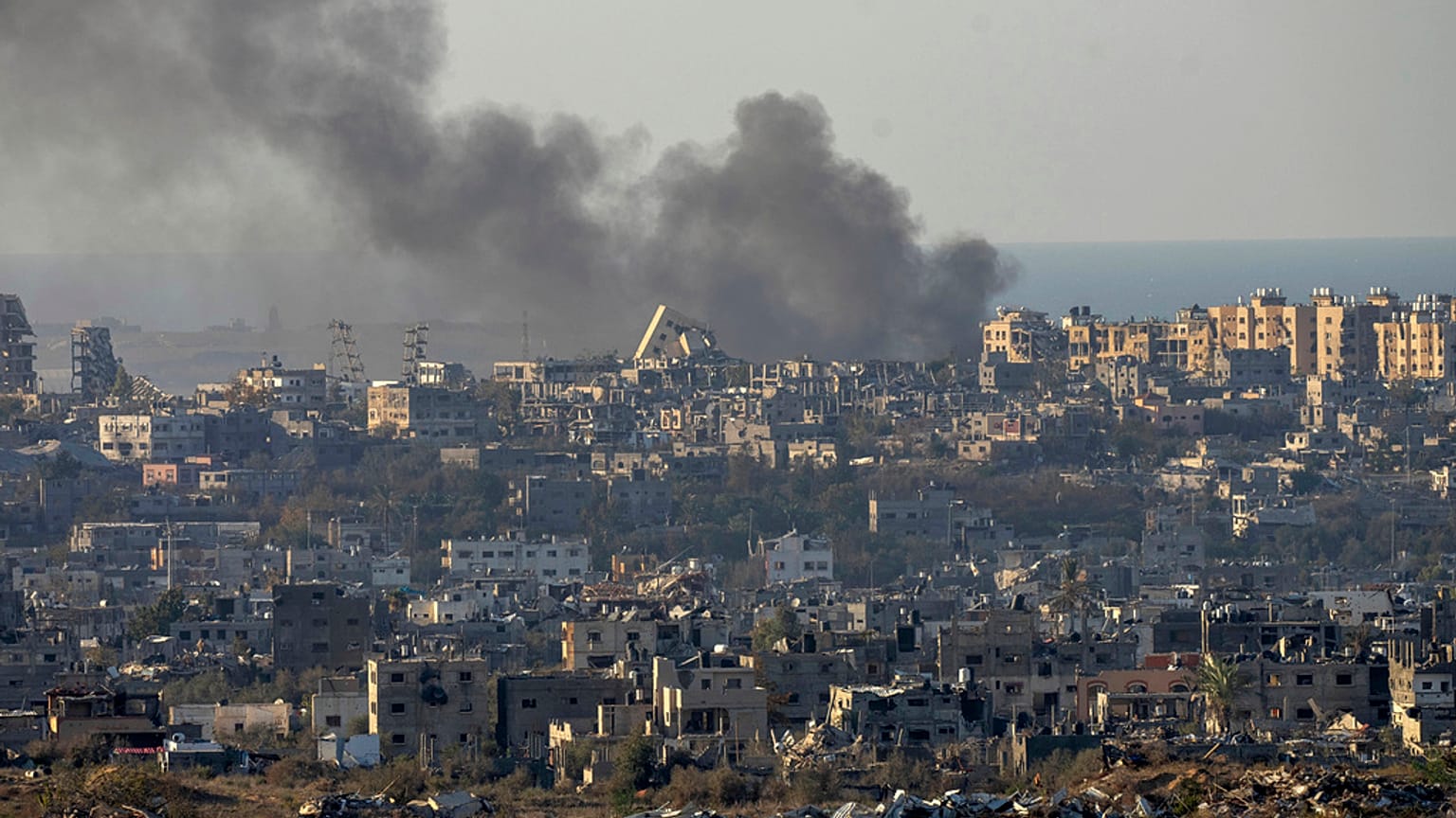 La bande de Gaza vue depuis le sud d'Israël, mercredi 18 décembre 2024.