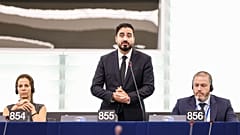 Junco, Alvise y Solier en el Parlamento Europeo. 
