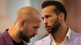 Andrew Tate (left) and his younger brother Tristan at the Court of Appeal in Bucharest, Romania, on 10 December, 2024. 
