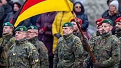 Német katonák egy vilniusi katonai ünnepségen 2024 novemberében