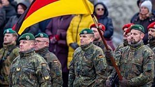 Német katonák egy vilniusi katonai ünnepségen 2024 novemberében