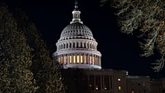The Capitol Christmas tree is illuminated in Washington, after the Republican-controlled House of Representatives failed to pass an interim spending bill, Thursday, Dec. 19, 2