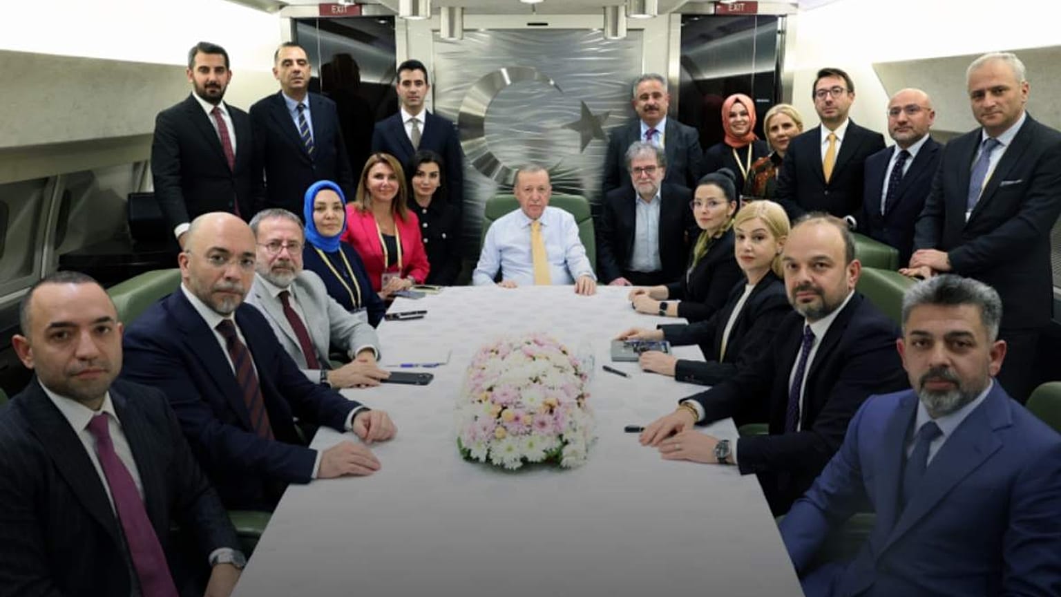 Erdoğan Mısır dönüşü gazetecilerle.