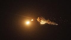 Ukrayna hava savunması, Rusya'nın 7 Eylül 2024 Cumartesi günü Ukrayna'nın başkenti Kiev'e düzenlediği hava saldırısı sırasında havada bir İHA'yı düşürdü / 7 Eylül 2024