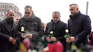 AfD liderleri ölenlerin anmasında.