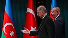 Cumhurbaşkanı Recep Tayyip Erdoğan, Ankara'da, Azerbaycan Cumhurbaşkanı İlham Aliyev ile beraber, 19 Şubat 2024