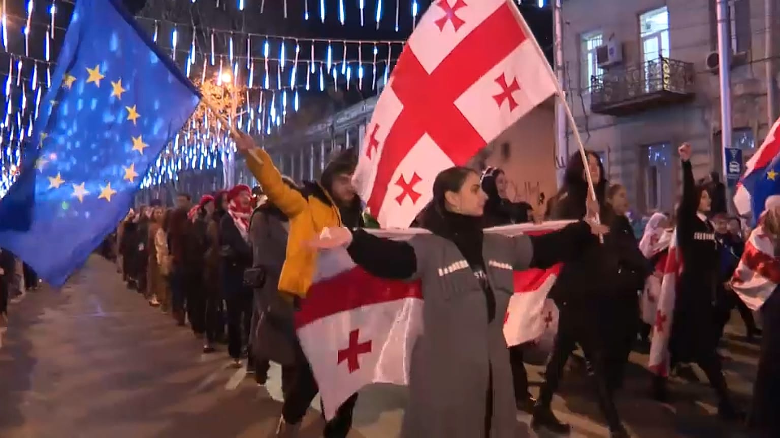 Акция в поддержку европейского пути Грузии, Тбилиси, 25 декабря 2024 г.
