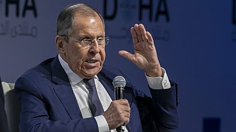 Szergej Lavrov orosz külügyminiszter Dohában