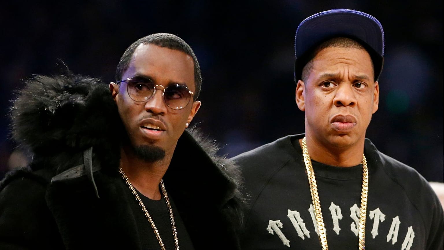 Los raperos estadounidenses Jay-Z (derecha) y Sean 'Diddy' Combs (izquierda)