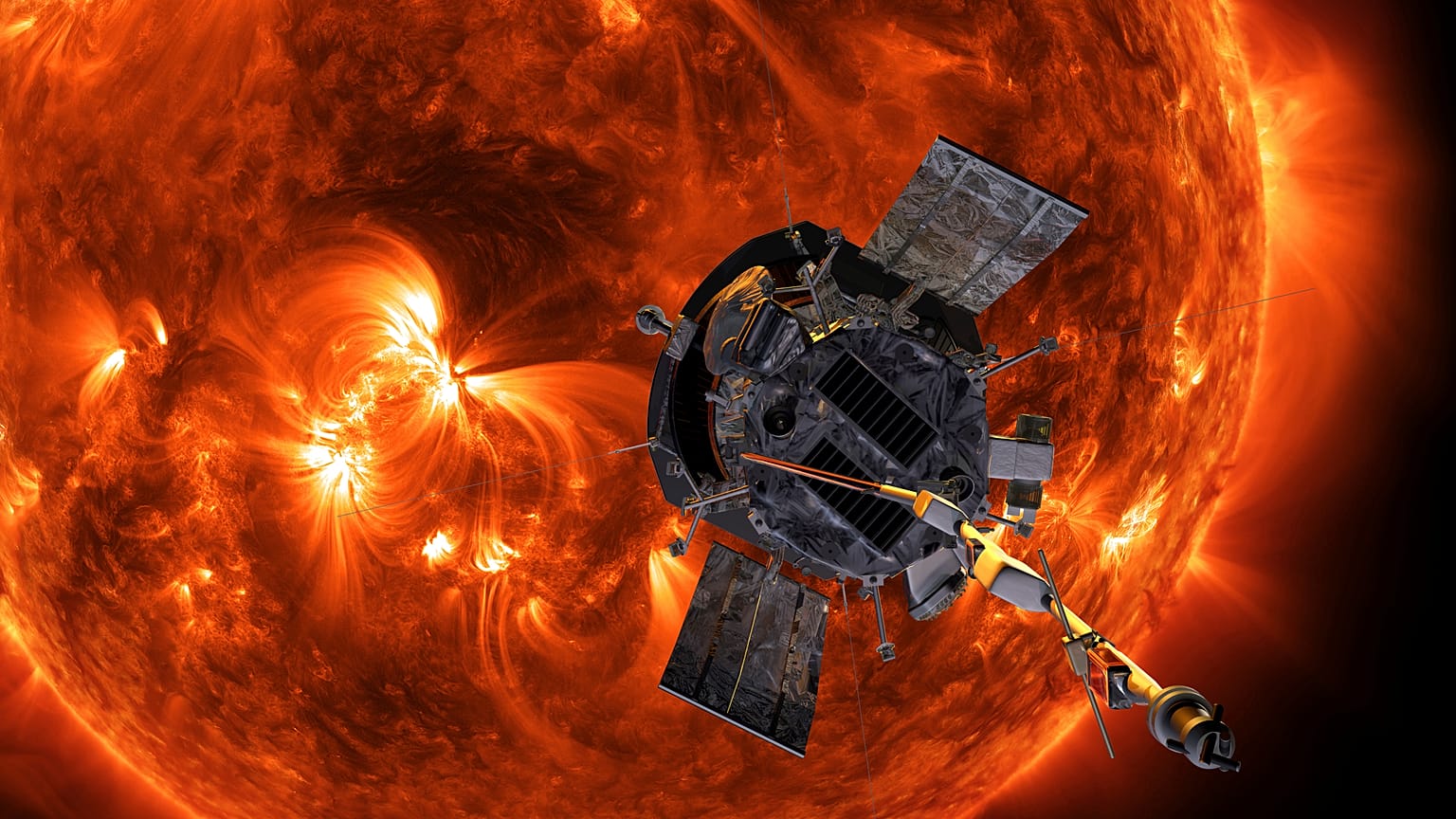 A NASA által közreadott képen a Parker napszonda Naphoz közeledő pályájának művészi ábrázolása látható