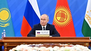 Vlagyimir Putyin orosz elnök a Független Államok Közösségének (FÁK) informális csúcstalálkozóján Szentpéterváron 2024. december 25-én.