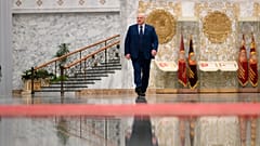 Der belarussische Präsident Alexander Lukaschenko vor der Sitzung des Obersten Staatsrates des russisch-weißrussischen Unionsstaates in Minsk, 6. Dezember 2024