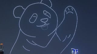 Hong Kong holds first panda drone show