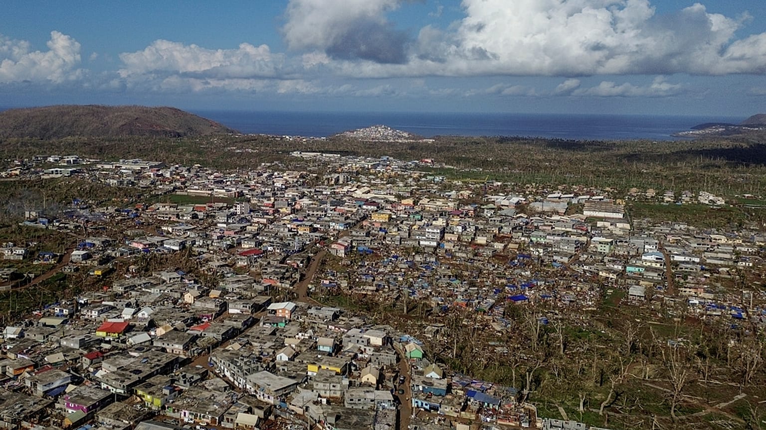 Mayotte szigete a pusztító Chido ciklon után 