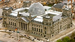 Germany's parliament building, the Reichstag in Berlin, is seen in this aerial photo, Thursday, April 15, 1999