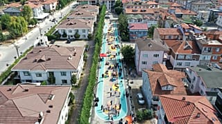 Serdivan Belediyesi'nde yer alan Arabacıalanı Mahallesi'nin yukarıdan bir görünümü, 20 Eylül 2023